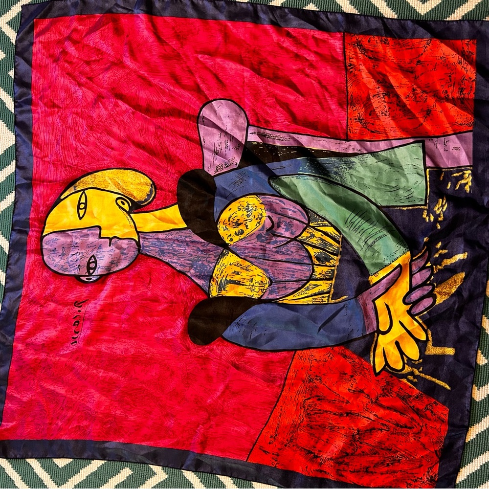 Slightly used silk Picasso scarf